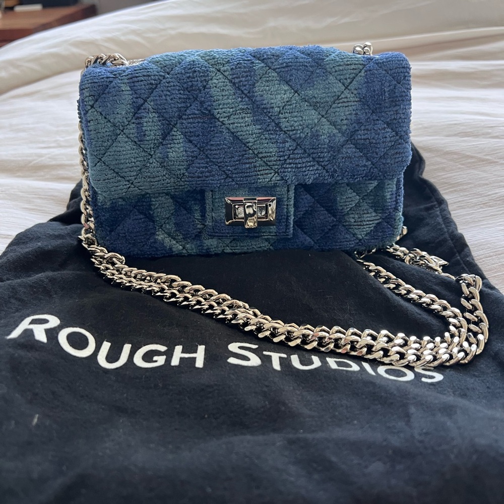 Rough studios blue blue mini velvet bandita bag